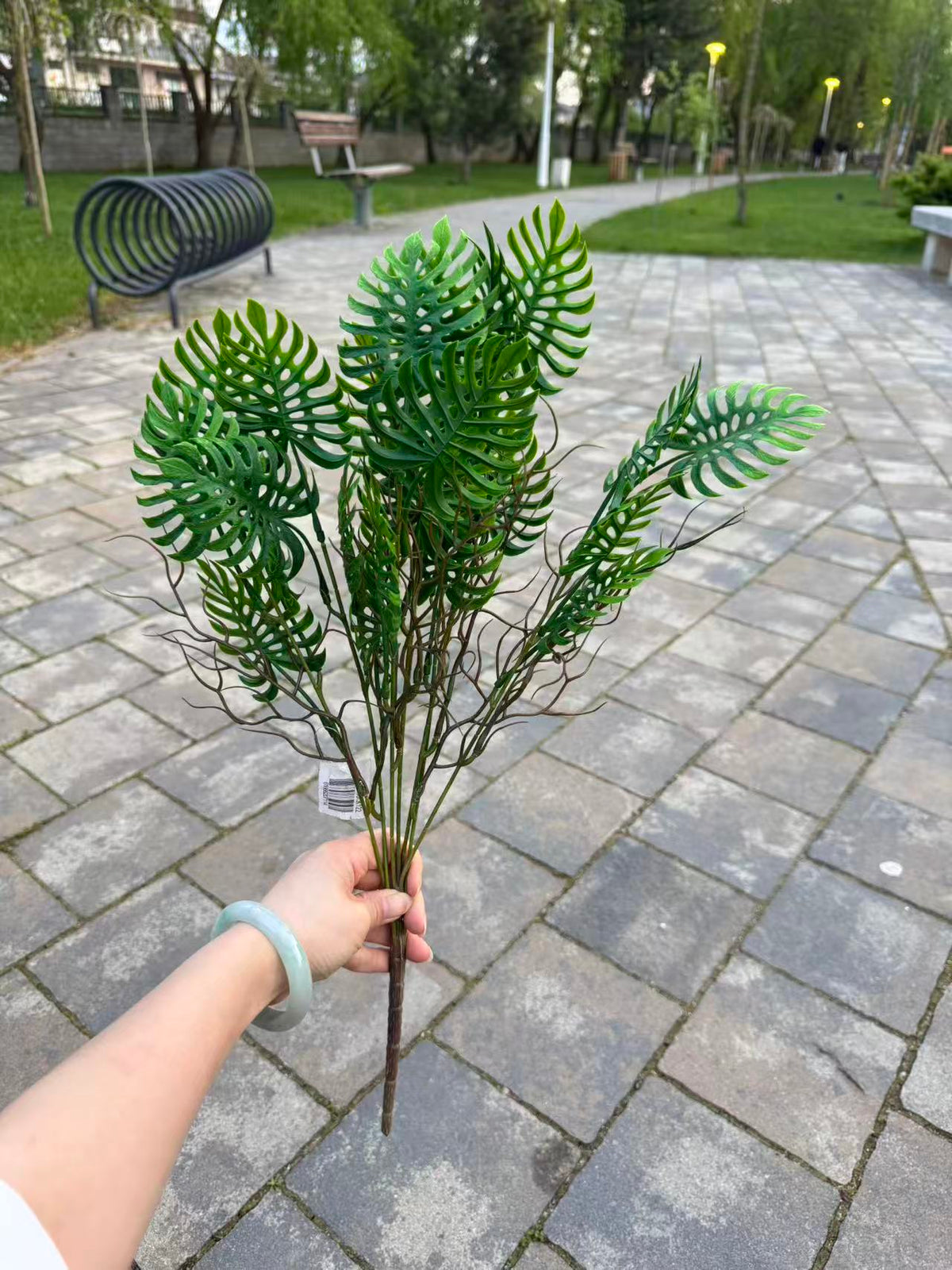 Buchet artificial tip monstera, 55 cm, Ruyidecor