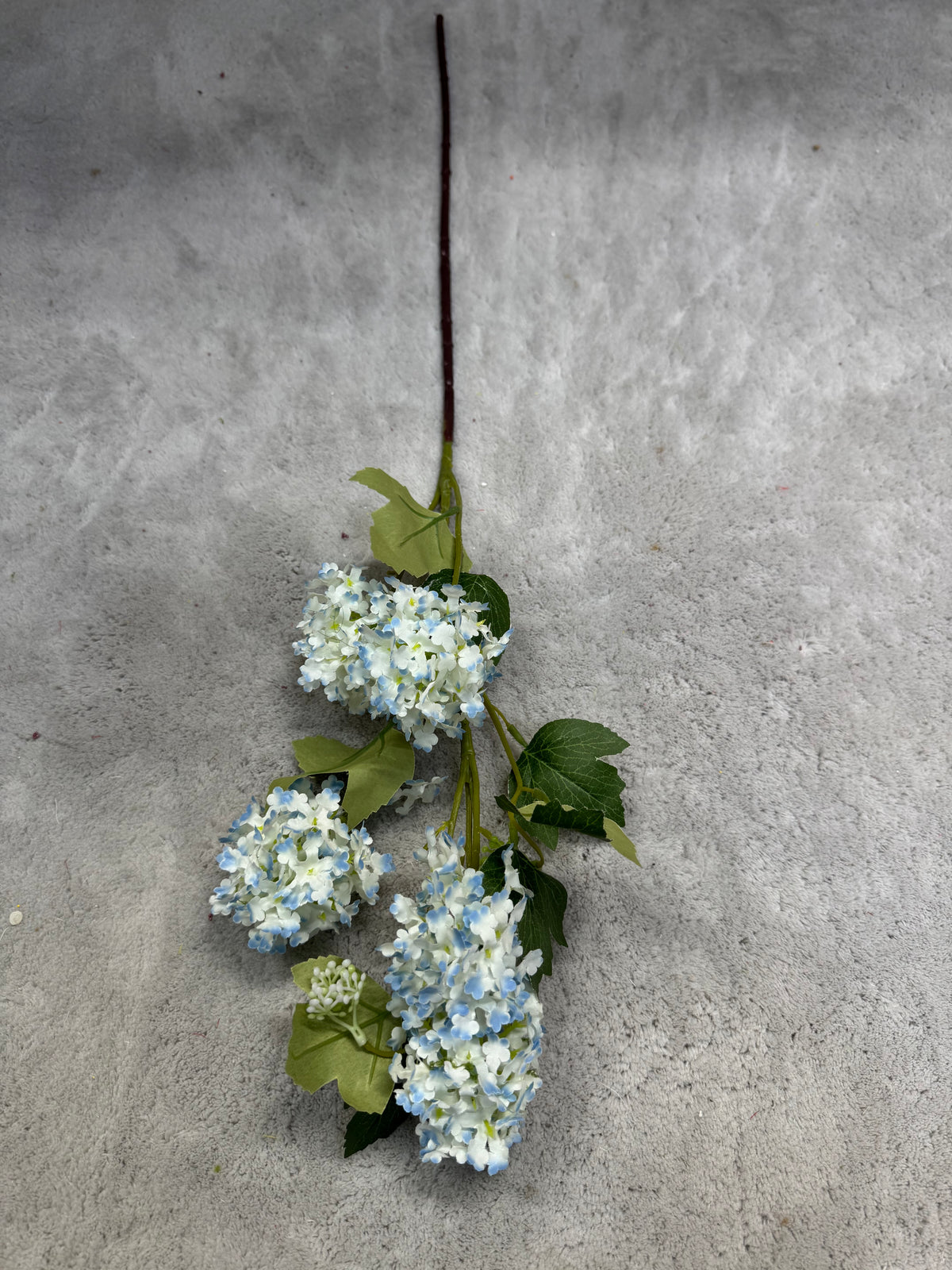 Crenguță Florală Artificială Tip Hortensie 88 cm, Diverse Culori, cu Frunze Decorative Verzi, pentru Decor Interior