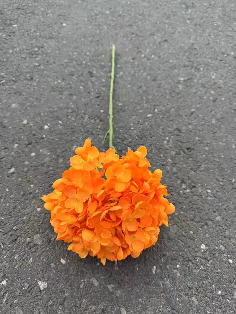 Hortensie artificiala cu tija, 85 cm, portocaliu, Ruyidecor