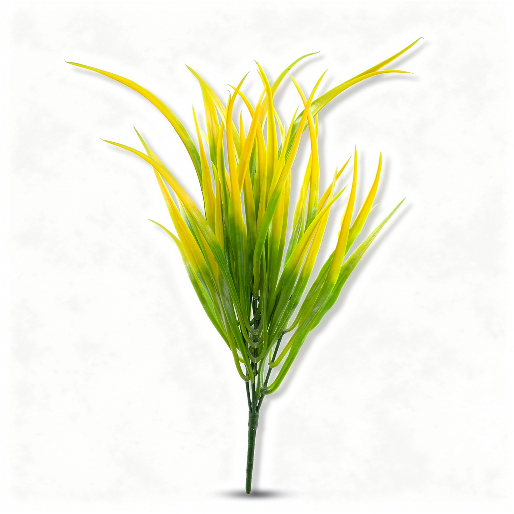 Buchet artificial tip iarba decorativa, 35 cm, verde sau galben-verde, Ruyidecor - Galben-verde