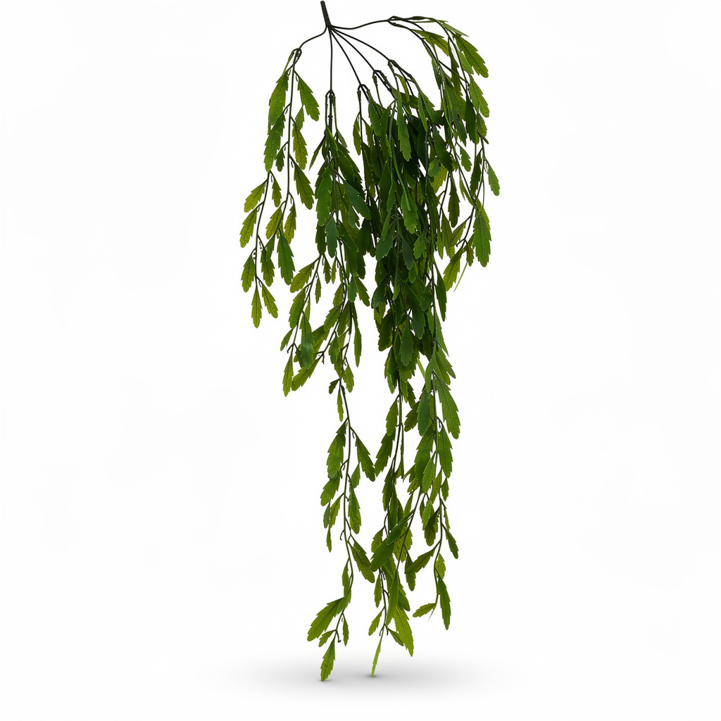 Planta artificiala curgatoare cu frunze lobate, 80 cm, verde, Ruyidecor - Verde inchis