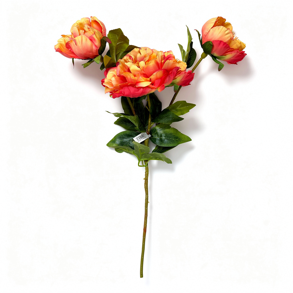 Crenguță Florală Artificială cu Bujori 85 cm, Diverse Culori, cu Frunze Decorative Verzi, pentru Decor Interior - 4