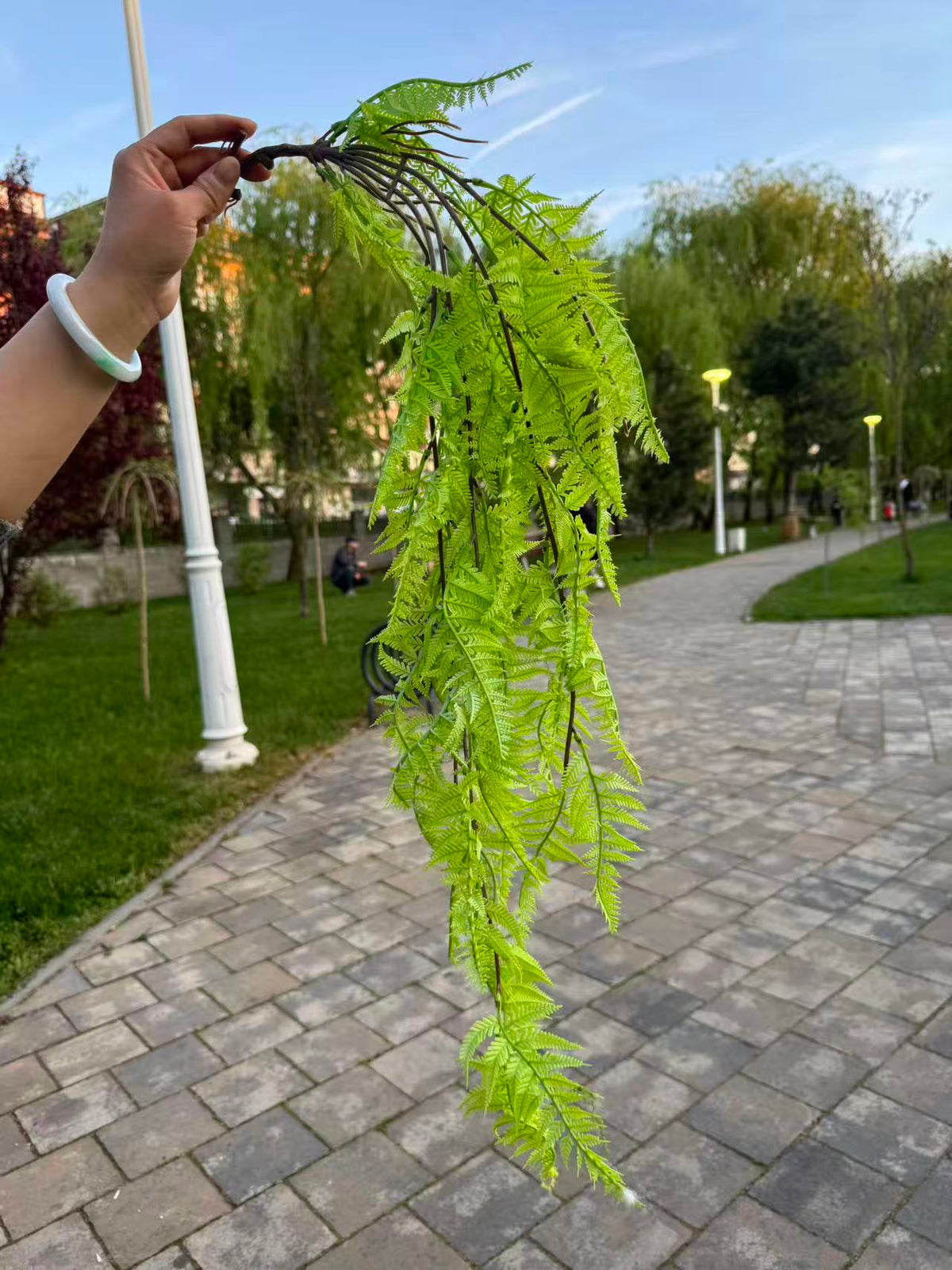 Feriga artificiala curgatoare, 90 cm, 3 nuante de verde, Ruyidecor