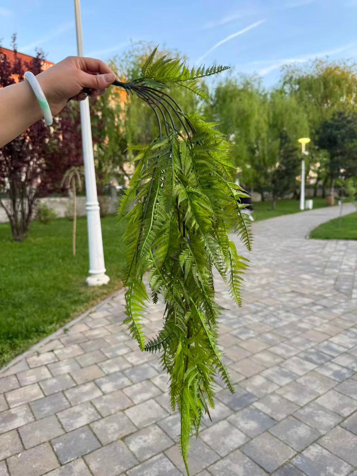 Feriga artificiala curgatoare, 90 cm, 3 nuante de verde, Ruyidecor