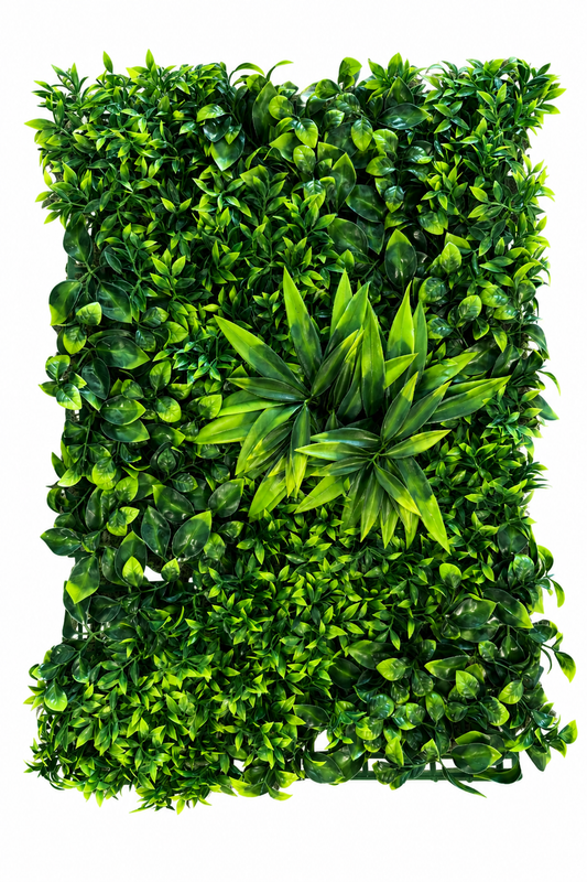 Panou Decorativ Artificial Mix Frunze Verzi Luxuriante, 40 x 60 cm