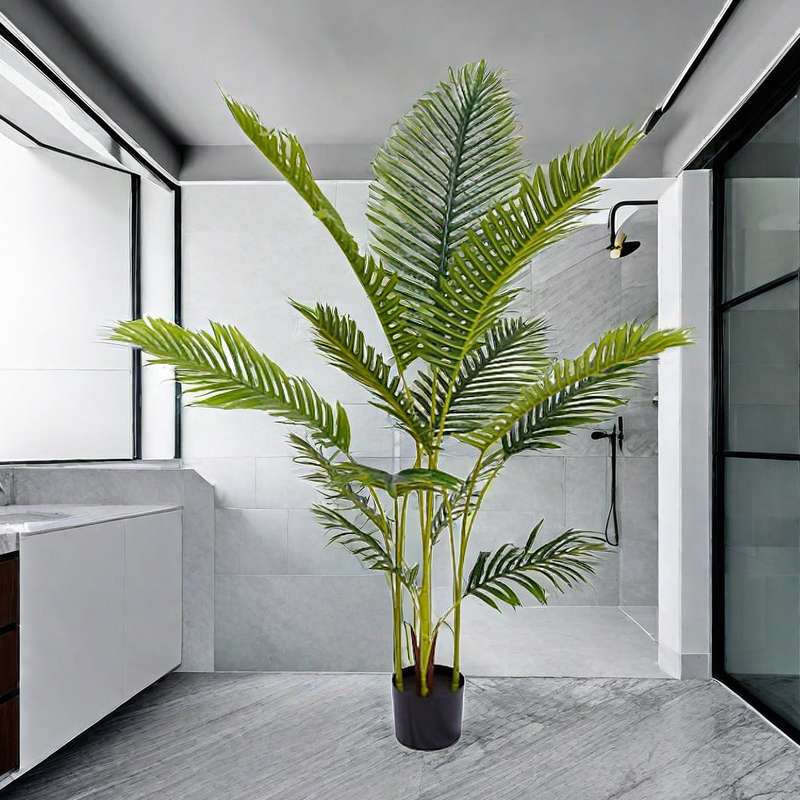 Palmier artificial decorativ, 140 cm, cu ghiveci inclus