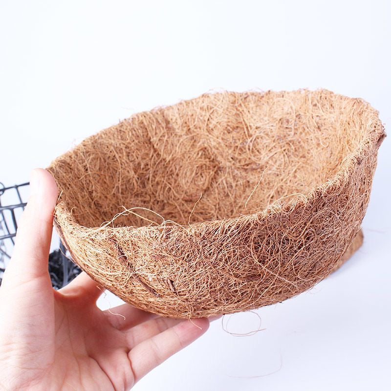 Ghiveci de flori cu lant suspedant din fibra de cocos 25cm