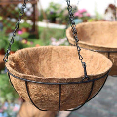 Ghiveci de flori cu lant suspedant din fibra de cocos 25cm