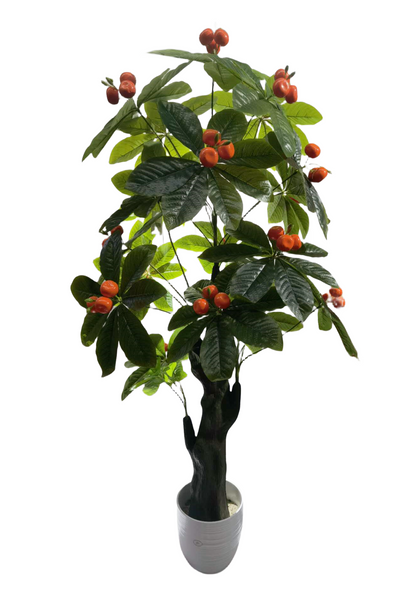 Planta verde decorativa cu fructe portocalii, 180cm