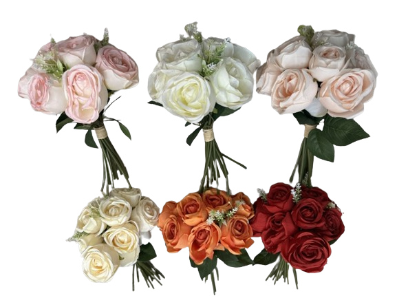 Buchet Elegant de Trandafiri Artificiali - 13 Bucăți, Lungime 27cm per Fir