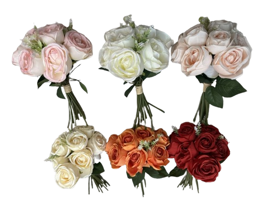 Buchet Elegant de Trandafiri Artificiali - 13 Bucăți, Lungime 27cm per Fir