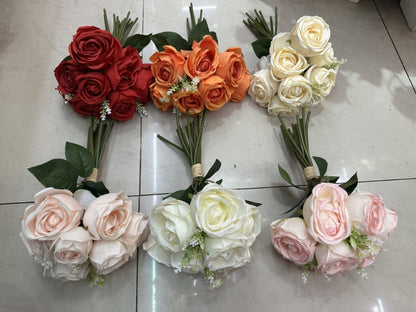 Buchet Elegant de Trandafiri Artificiali - 13 Bucăți, Lungime 27cm per Fir