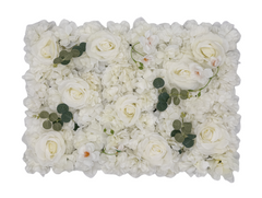Panou de decor cu flori albe si frunze,40x60cm