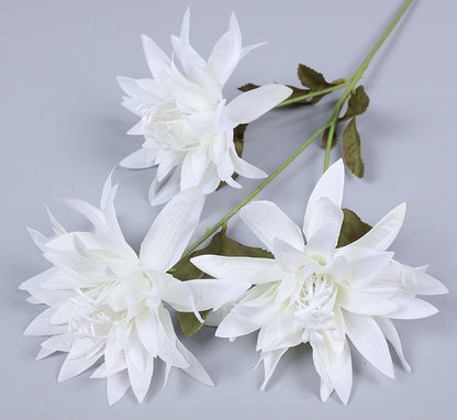 Floare Camelie artificiala,3 crizanteme cu gheare mari , Ruyidecor