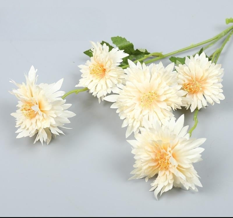 Floare Camelie artificiala,6 crizanteme de flacără, Ruyidecor