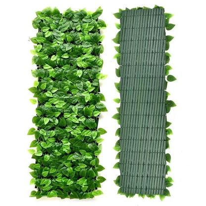 Panou Decorativ cu Frunze Artificiale 1x2m – Gard Verde pentru Interior & Exterior