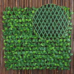 Panou Decorativ cu Frunze Artificiale 1x2m – Gard Verde pentru Interior & Exterior