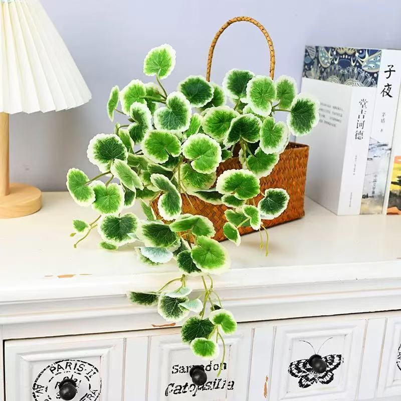 Planta Artificiala Cazatoare cu Frunze Decorative Rotunde, 56x30cm