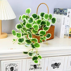 Planta Artificiala Cazatoare cu Frunze Decorative Rotunde, 56x30cm