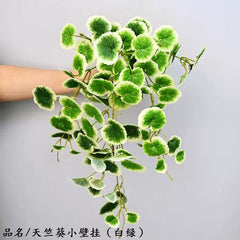 Planta Artificiala Cazatoare cu Frunze Decorative Rotunde, 56x30cm