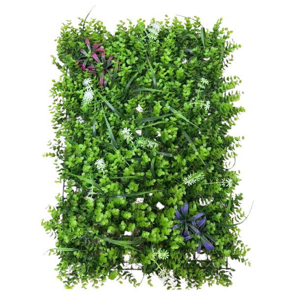 Panou Artificial cu Frunze și Accente Florale, 40x60 cm