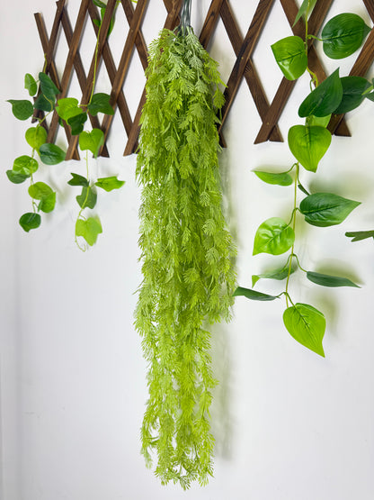 Plantă Artificială Curgătoare – Stil Asparagus Verde, 110 cm, pentru Decor Suspendat