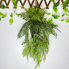 Decor Vertical cu Ferigi Artificiale – Aranjament de Perete Verde Luxuriant, 120 cm