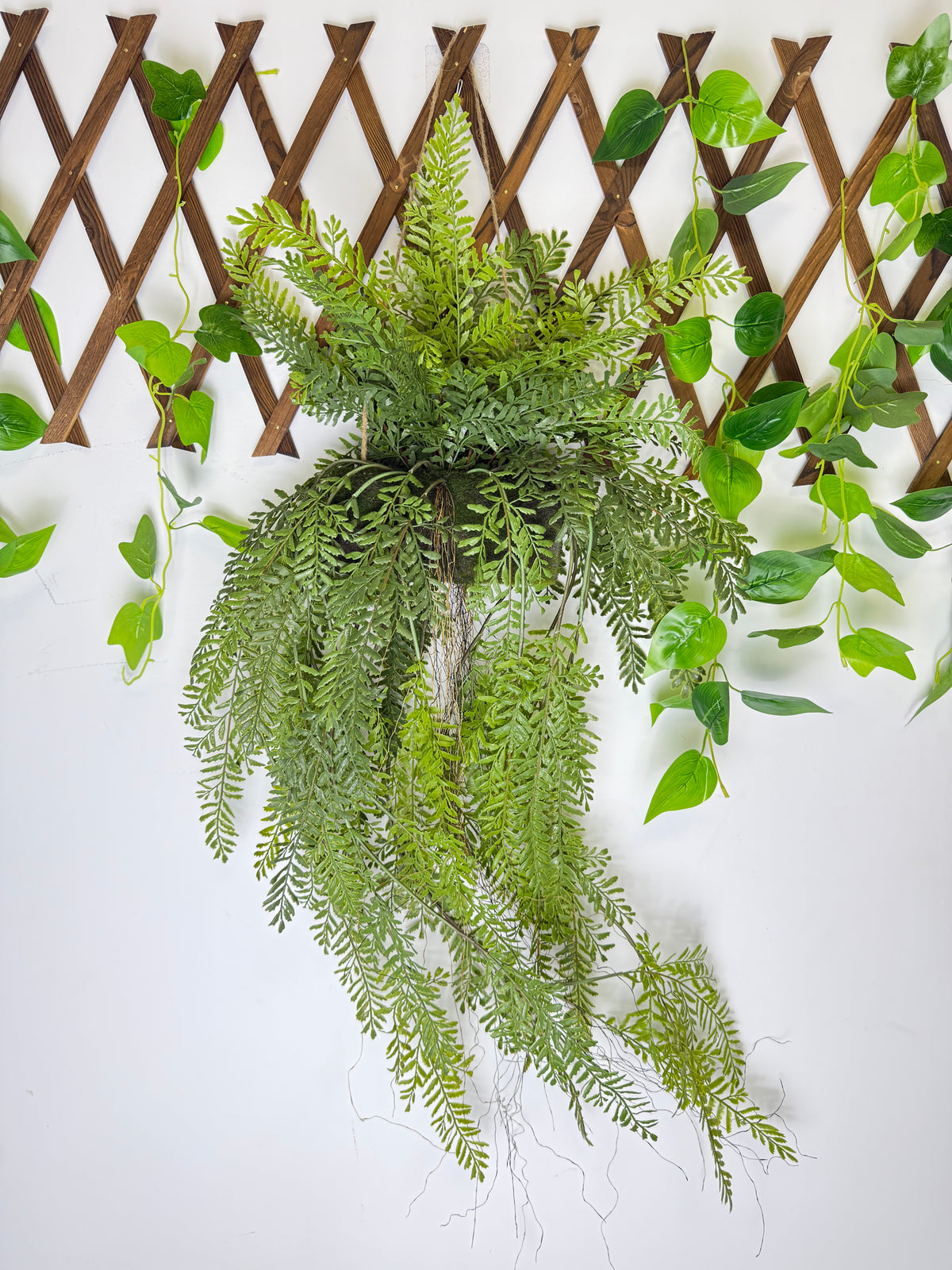 Ferigă Artificială Cascadă – Decor Verde Natural, Agățat, 120 cm