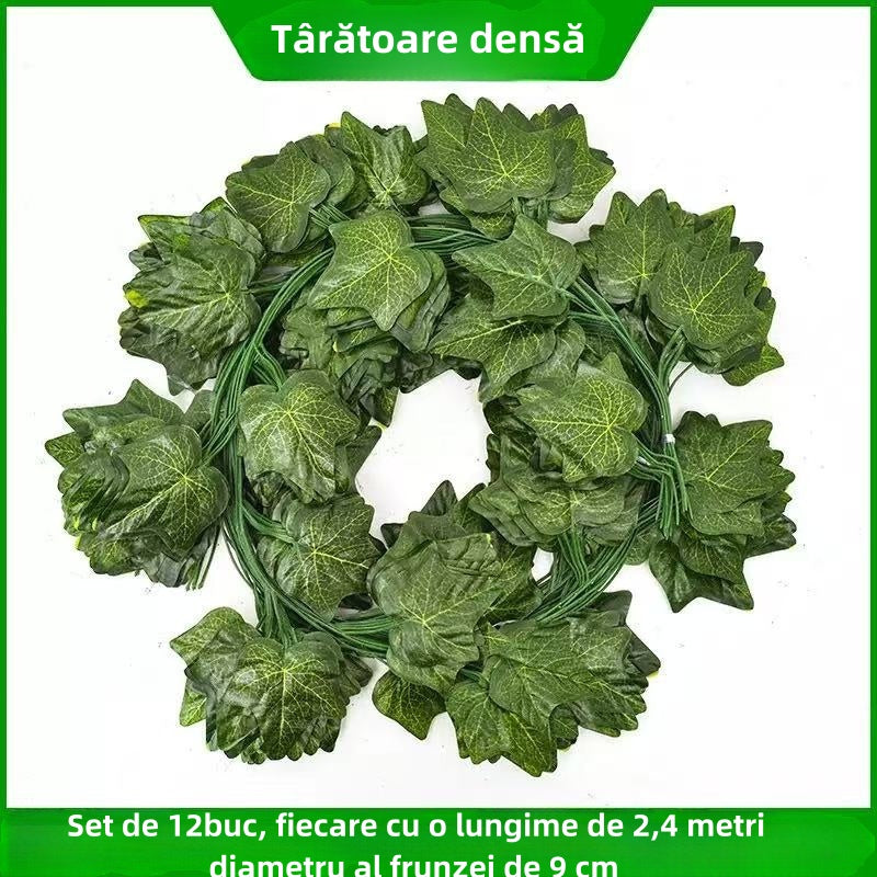 Set de 12 Ghirlande Artificiale de Frunze - Lungime Totală 2.4m pe Ghirlandă