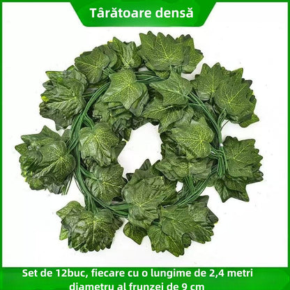 Set de 12 Ghirlande Artificiale de Frunze - Lungime Totală 2.4m pe Ghirlandă