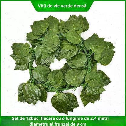 Set de 12 Ghirlande Artificiale de Frunze - Lungime Totală 2.4m pe Ghirlandă
