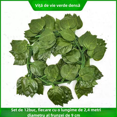 Set de 12 Ghirlande Artificiale de Frunze - Lungime Totală 2.4m pe Ghirlandă