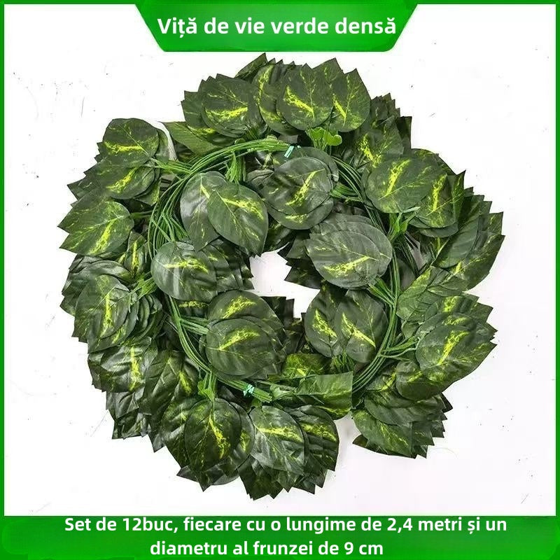 Set de 12 Ghirlande Artificiale de Frunze - Lungime Totală 2.4m pe Ghirlandă
