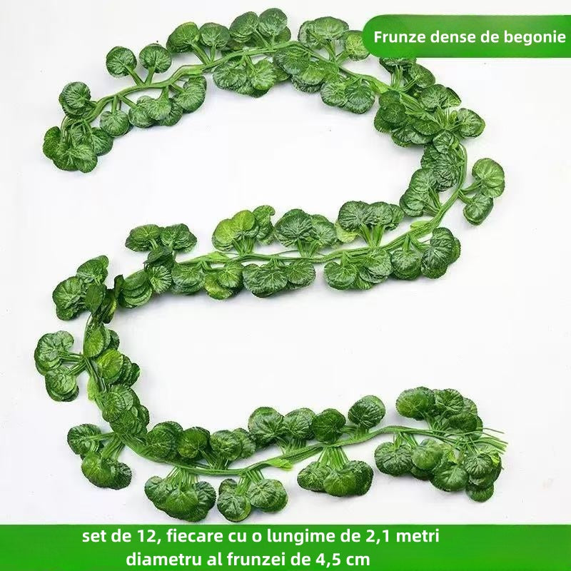 Set de 12 Ghirlande Frunze Artificiale - Lungime Totală 2.4m - Decor Versatil pentru Interior și Exterior