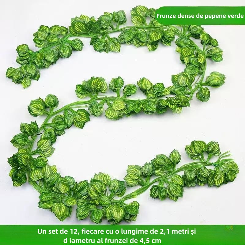 Set de 12 Ghirlande Frunze Artificiale - Lungime Totală 2.4m - Decor Versatil pentru Interior și Exterior