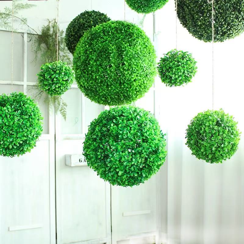 Minge Decorativă din Iarbă Artificială – Verde Natural, Ø26 / Ø32 / Ø36 cm