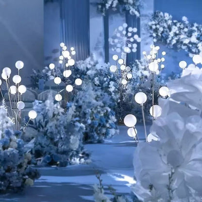 Lampadar auriu cu globuri led , special pentru orice eveniment  rafinate cu lumina caldă , 1 bucata, 115 cm/140 cm