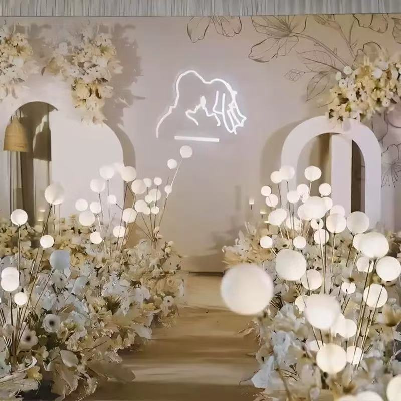 Lampadar auriu cu globuri led , special pentru orice eveniment  rafinate cu lumina caldă , 1 bucata, 115 cm/140 cm