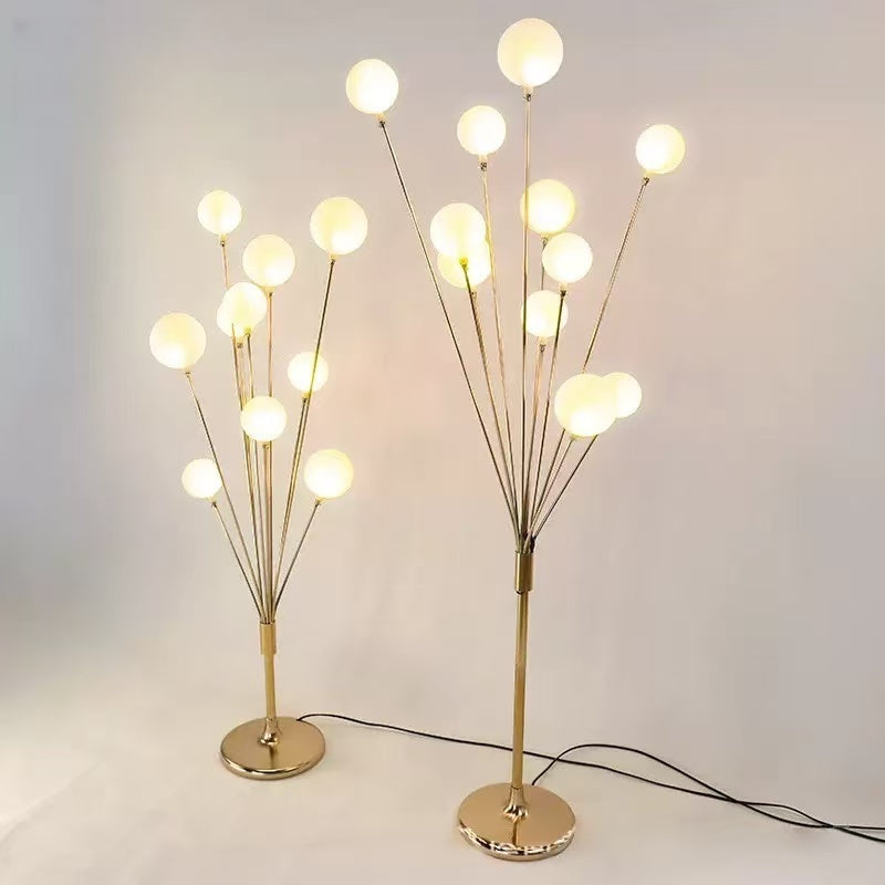 Lampadar auriu cu globuri led , special pentru orice eveniment  rafinate cu lumina caldă , 1 bucata, 115 cm/140 cm