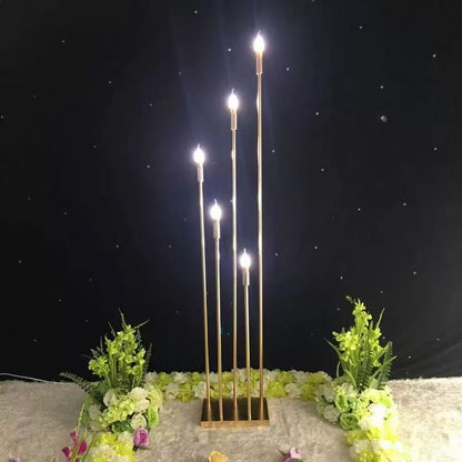 Suport de lumânări cu LED-uri aurii, nou, pentru candelabre, pentru piese centrale de masă