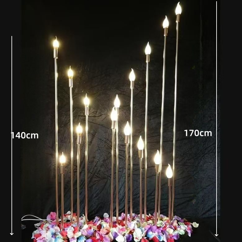 Suport de lumânări cu LED-uri aurii, nou, pentru candelabre, pentru piese centrale de masă