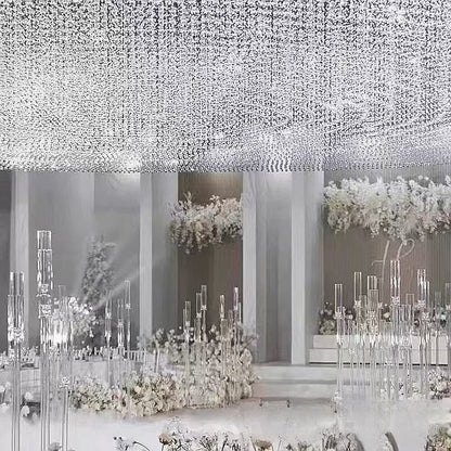 Set 4 buc suport pentru 8 capete lumanari – Înălțime până la 128 cm, Transparent, pentru Lumânări LED, Decor de Nuntă Elegant
