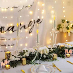 Set 3 Suporturi Cilindrice Acrilice pentru Lumânări, Înălțime până la 55 cm, Decor Elegant Evenimente
