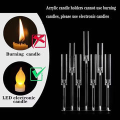 Suport Acrilic 7 Lumânări LED – Transparent, Înălțime până la 67 cm, Bază Stabilă, Decor Elegant pentru Evenimente