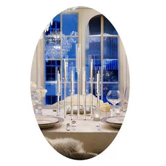 Suport Acrilic 7 Lumânări LED – Transparent, Înălțime până la 67 cm, Bază Stabilă, Decor Elegant pentru Evenimente