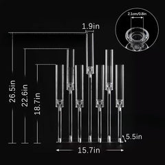 Suport Acrilic 7 Lumânări LED – Transparent, Înălțime până la 67 cm, Bază Stabilă, Decor Elegant pentru Evenimente