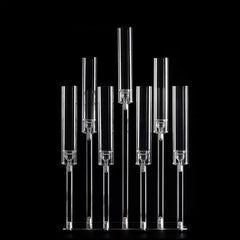 Suport Acrilic 7 Lumânări LED – Transparent, Înălțime până la 67 cm, Bază Stabilă, Decor Elegant pentru Evenimente