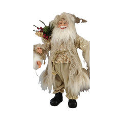 Mos Craciun decorativ cu barba si haine elegante – Figurina de Craciun 70 cm