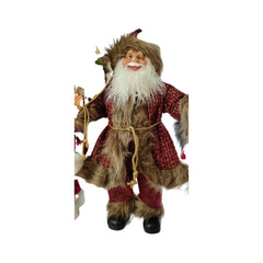 Mos Craciun decorativ cu barba si haine elegante – Figurina de Craciun 70 cm