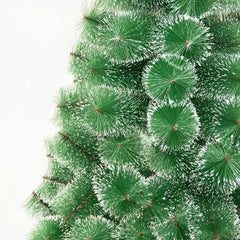 Brad artificial 210 cm verde cu zăpadă artificială și suport metalic – Pom de Crăciun bogat și realist